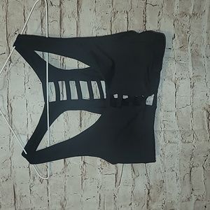 Pink Victoria's secret black sports bra large